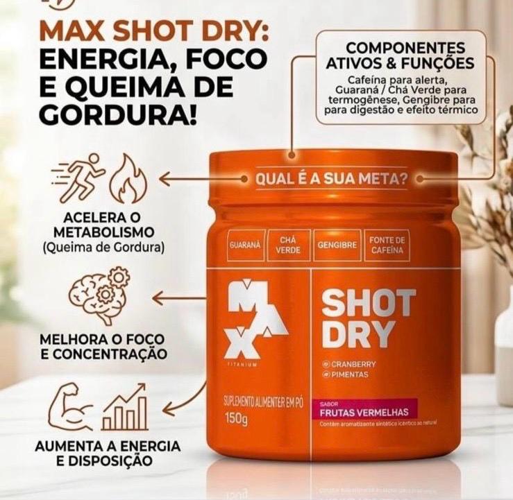 Max Titanium Shot Dry 150g · Frutas Vermelhas